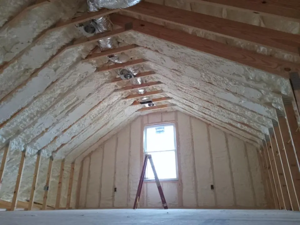 Spray foam roofing application for Crawl Space Insulation project in Palatine